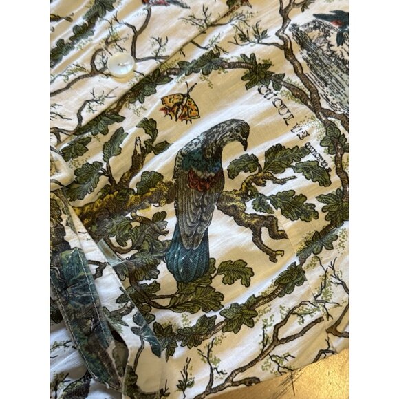 No Brand Short Sleeve Utility Dress Colorful Bird Pattern Women Sz Measured Read - Picture 13 of 16